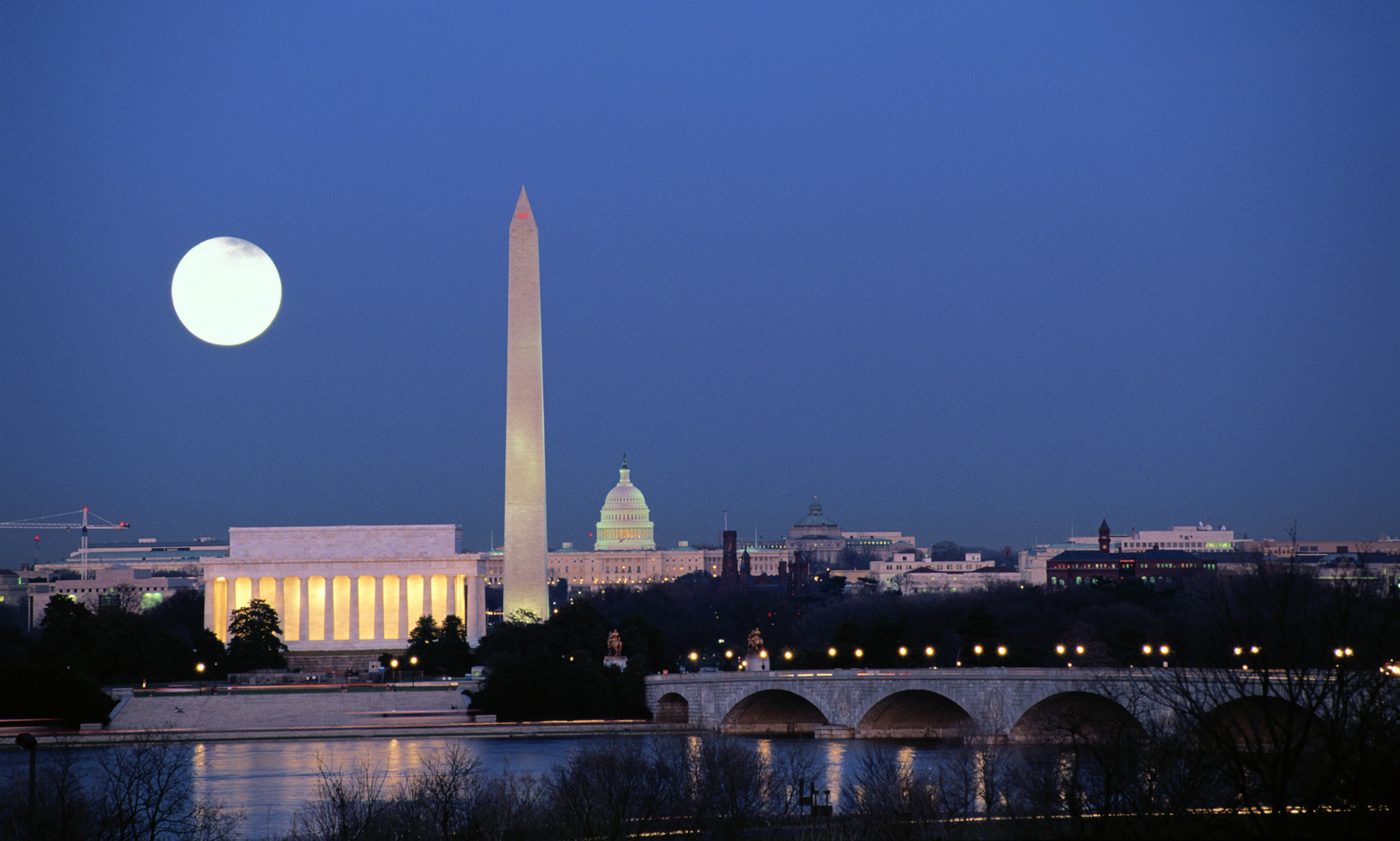 carta da parati dc di washington,obelisco,luna,cielo,monumento,notte