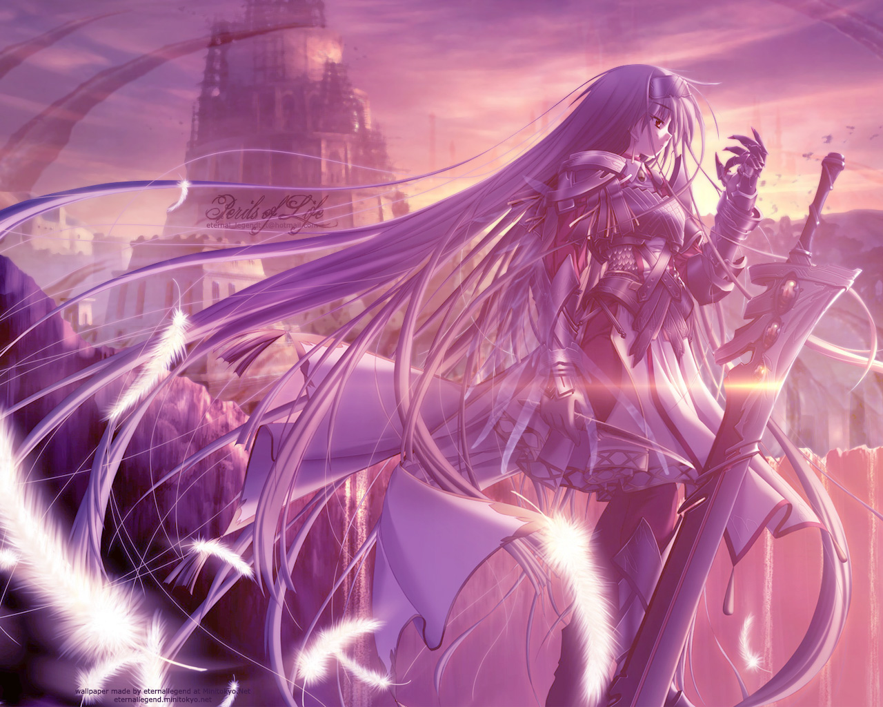 anime espada fondo de pantalla,cg artwork,violeta,anime,personaje de ficción,mitología