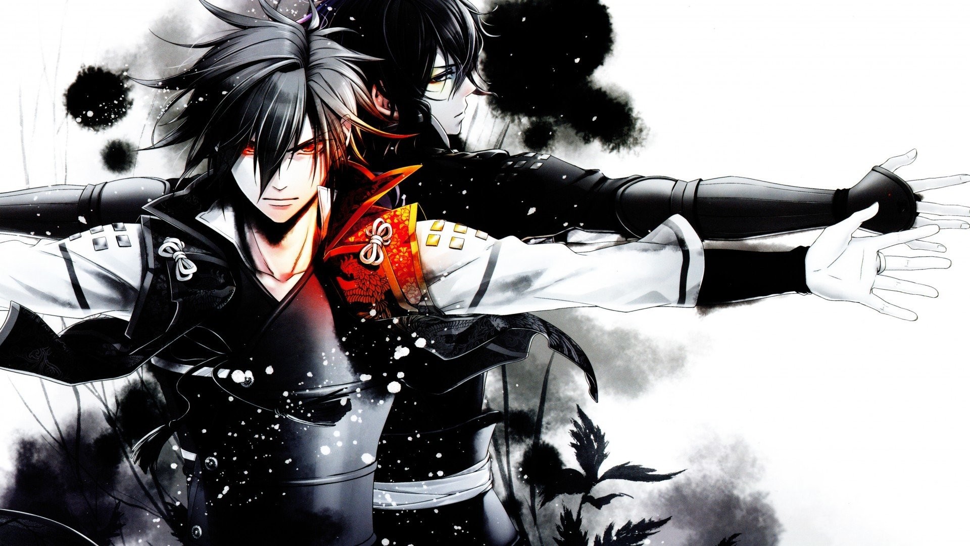 badass anime wallpaper,anime,cartoon,black hair,cg artwork,monochrome