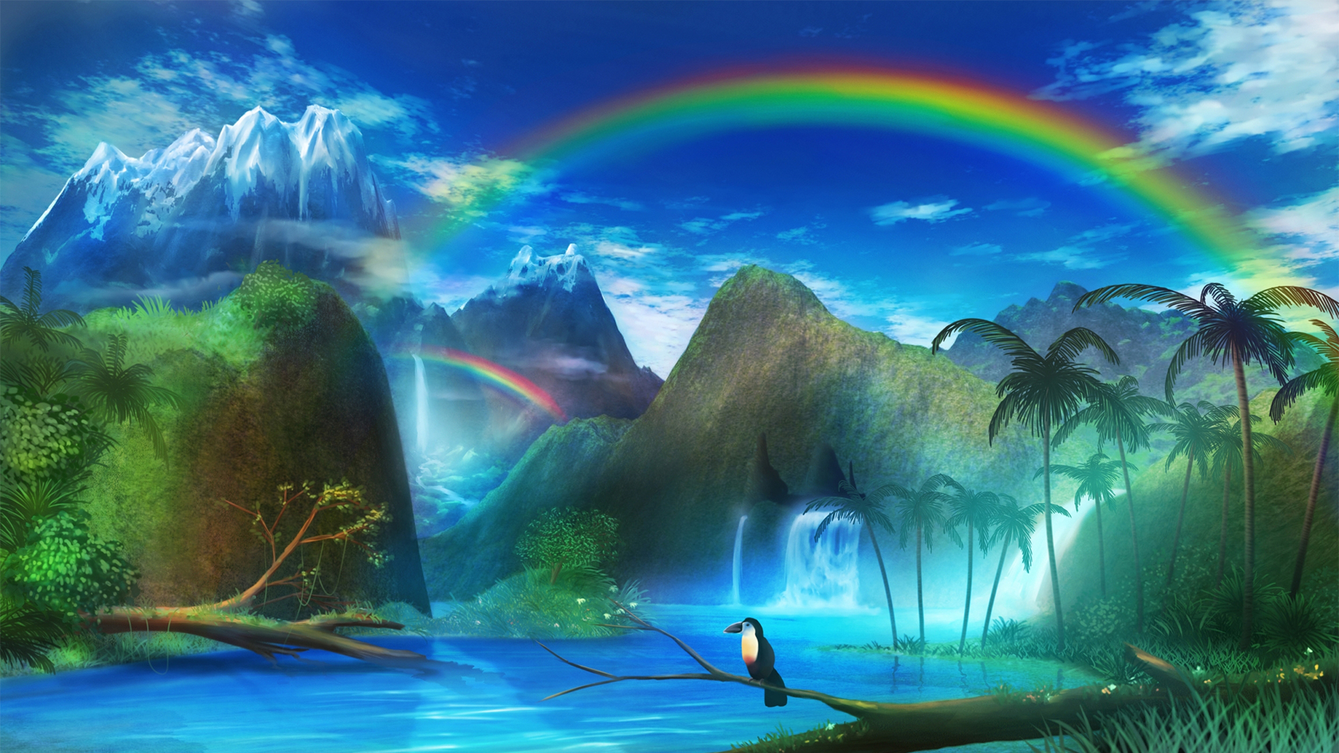 wallpaper laptop anime,nature,natural landscape,sky,water,aurora