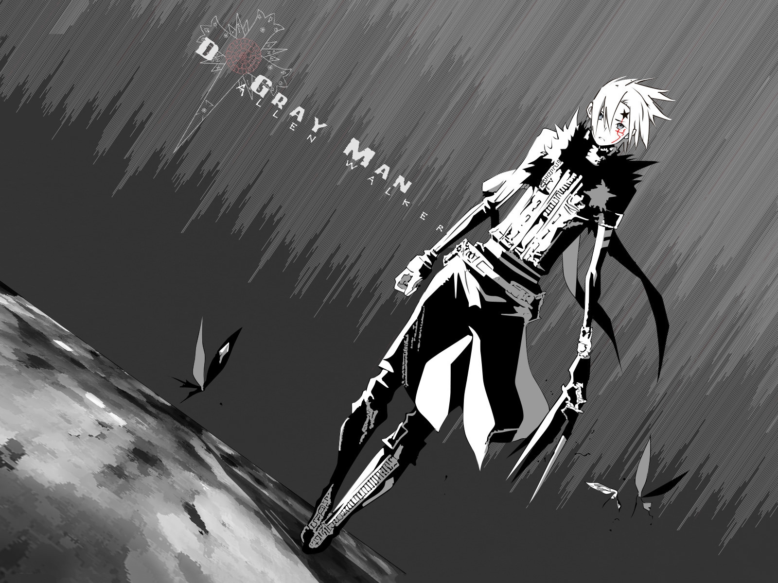 badass anime wallpaper,cartoon,anime,water,black and white,monochrome