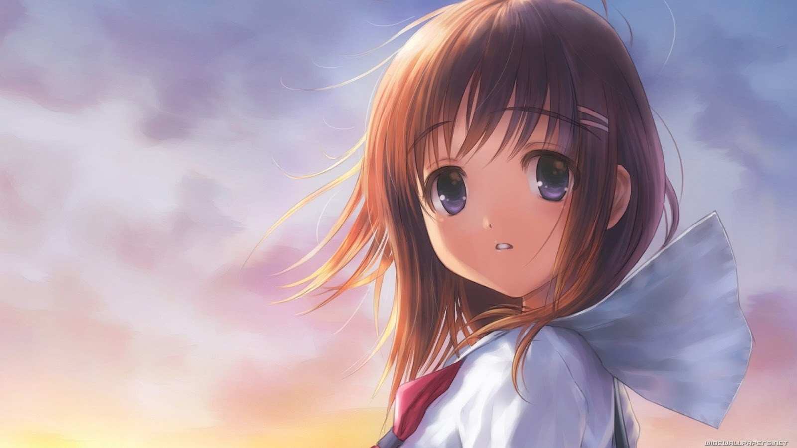 wallpaper hp anime,anime,cg artwork,cartoon,brown hair,hime cut