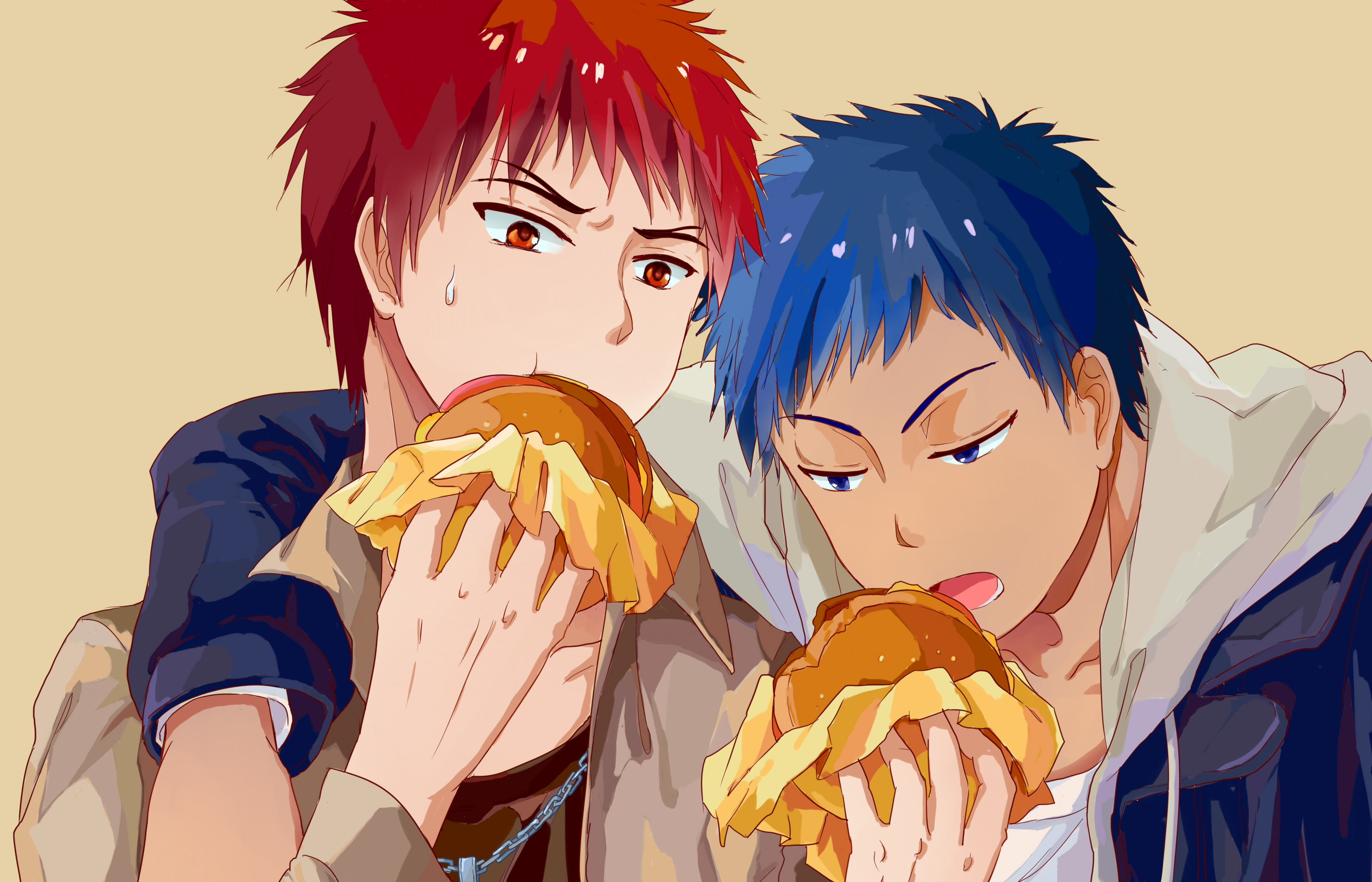 kuroko no basket fondo de pantalla 1920x1080,anime,dibujos animados,boca,pelo castaño,comiendo