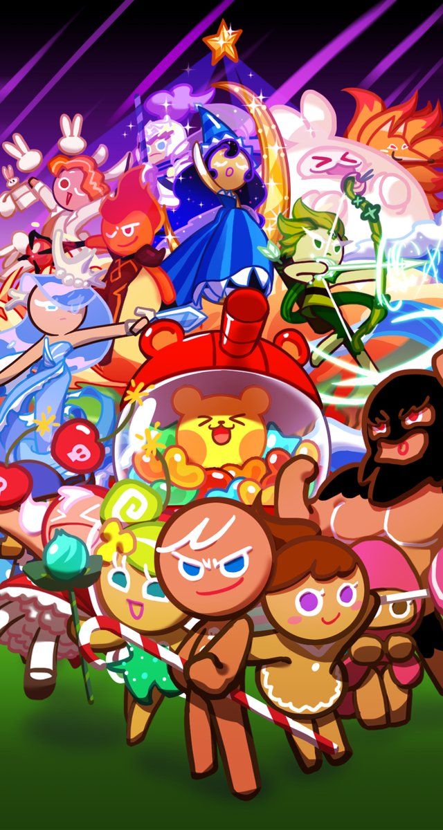 cookie run wallpaper,animated cartoon,cartoon,illustration,animation,art