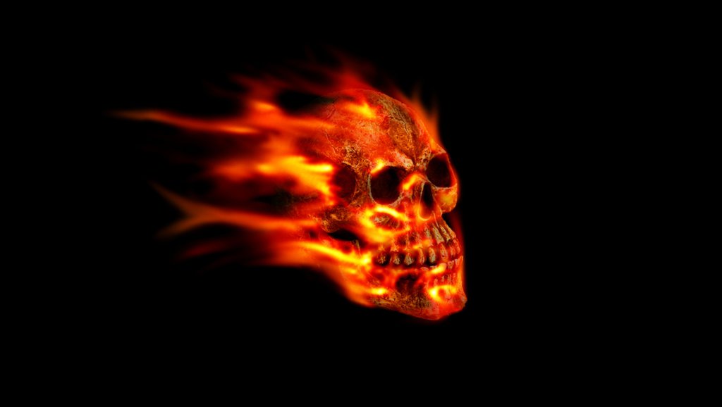 burning skull wallpaper,flame,heat,orange,skull,fire