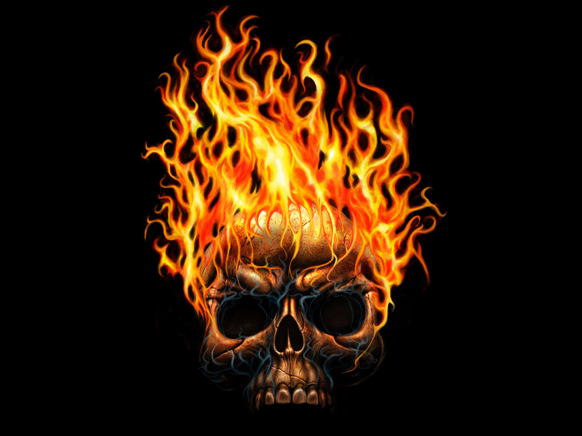 carta da parati teschio in fiamme,fiamma,fuoco,calore,cranio,arancia