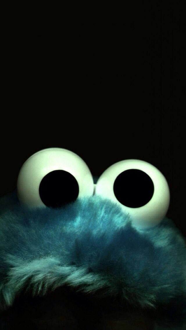 cookie monster iphone wallpaper,eye,animation,darkness,space,illustration