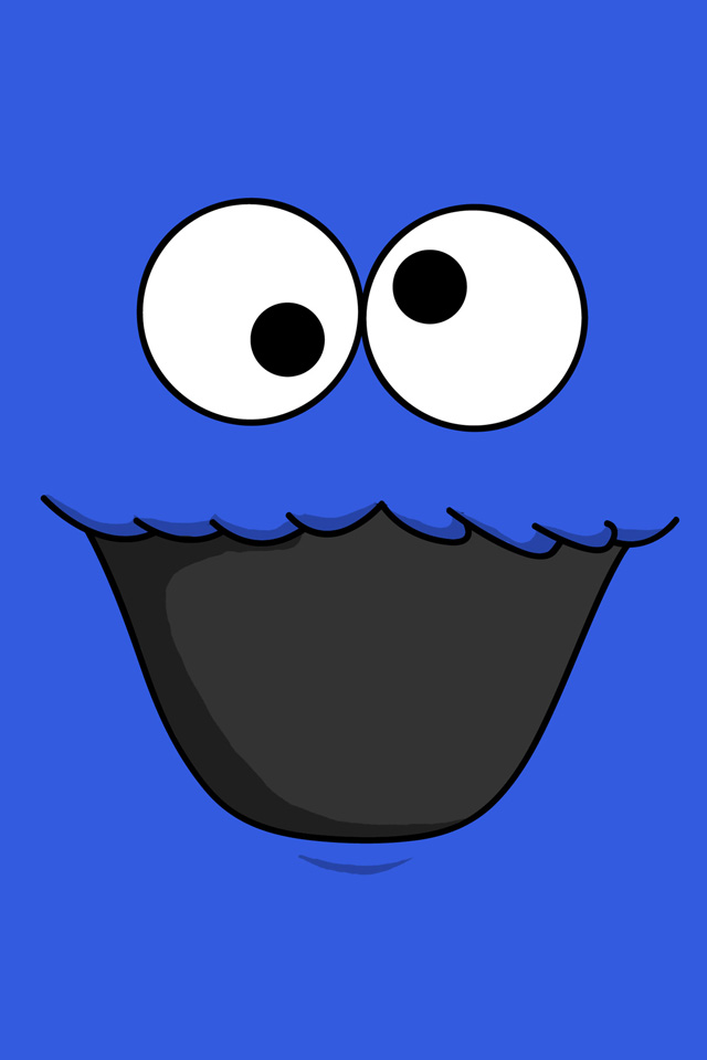 cookie monster iphone wallpaper,blue,cartoon,facial expression,smile,head