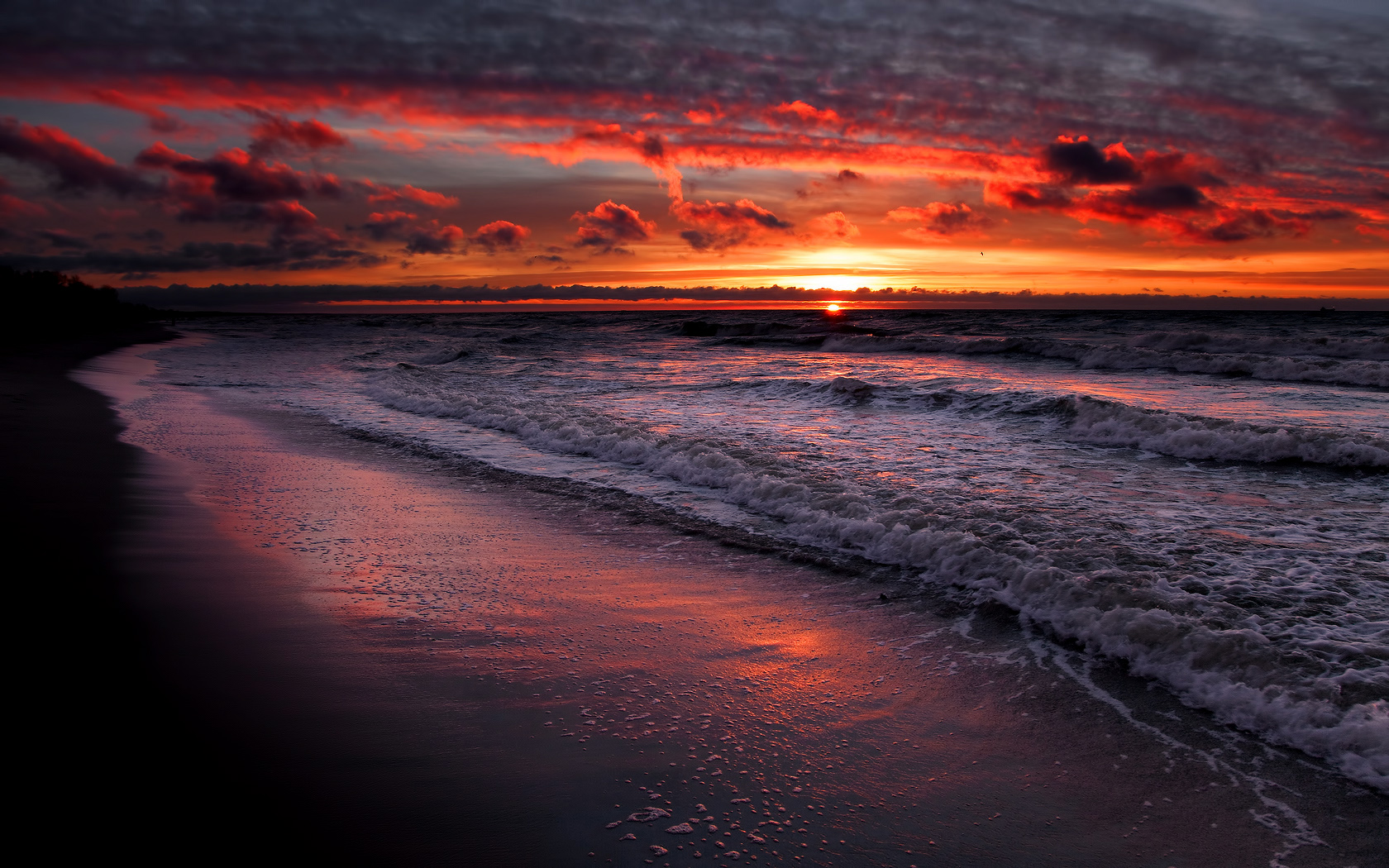 beautiful sunset wallpaper,sky,horizon,red sky at morning,nature,sunset