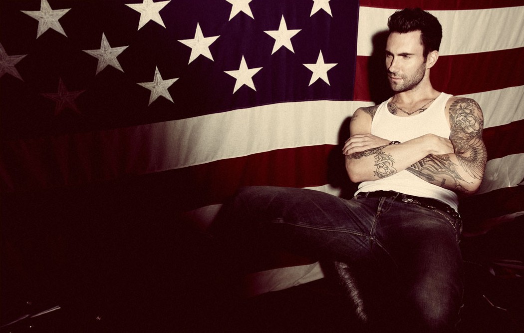 adam levine wallpaper,red,maroon,flag of the united states,flag,sitting