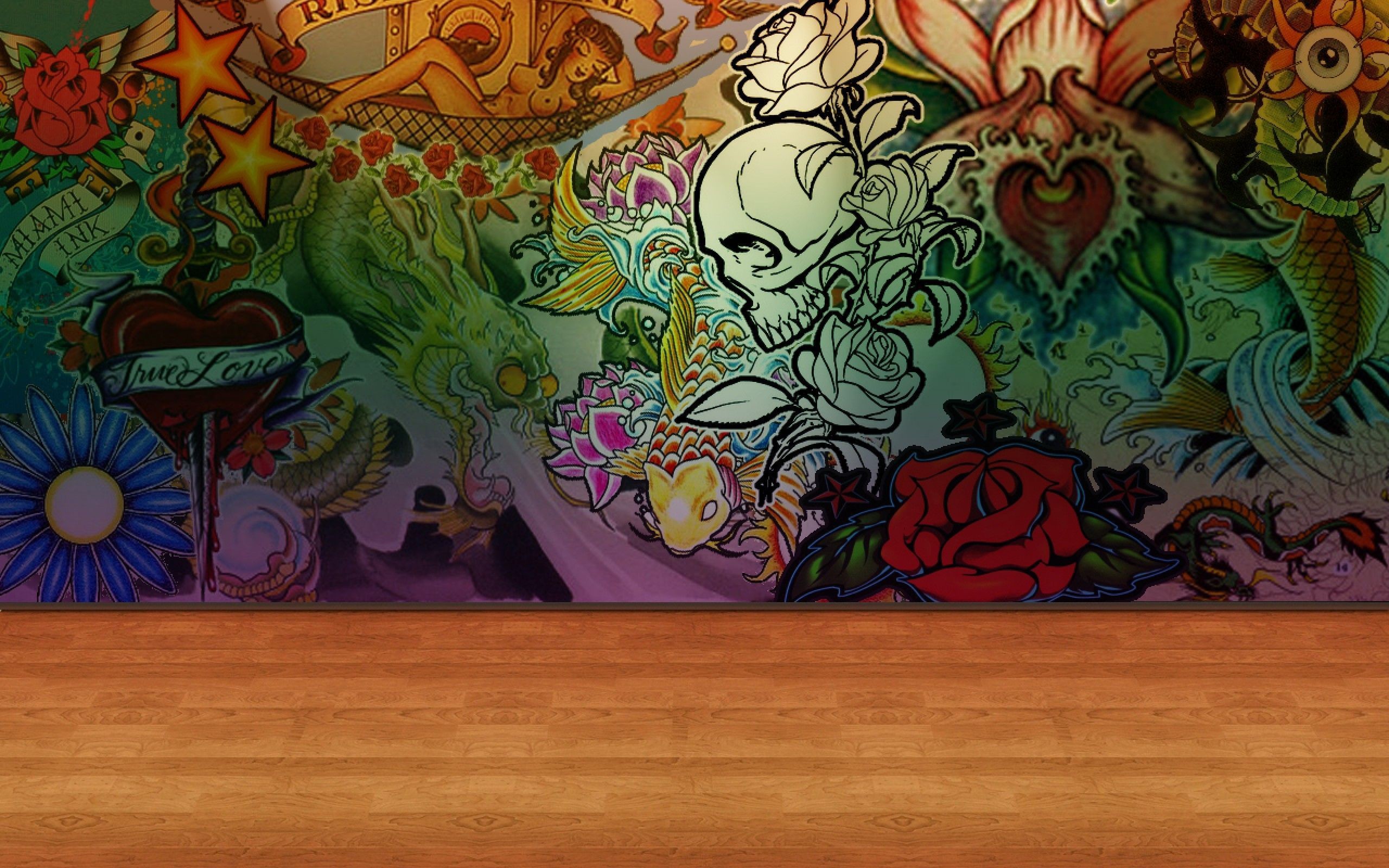 tato wallpaper,art,psychedelic art,mural,visual arts,painting