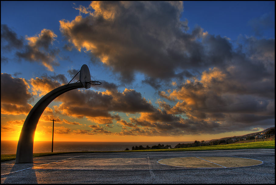バスケットボールコート壁紙hd,空,自然,雲,地平線,日没