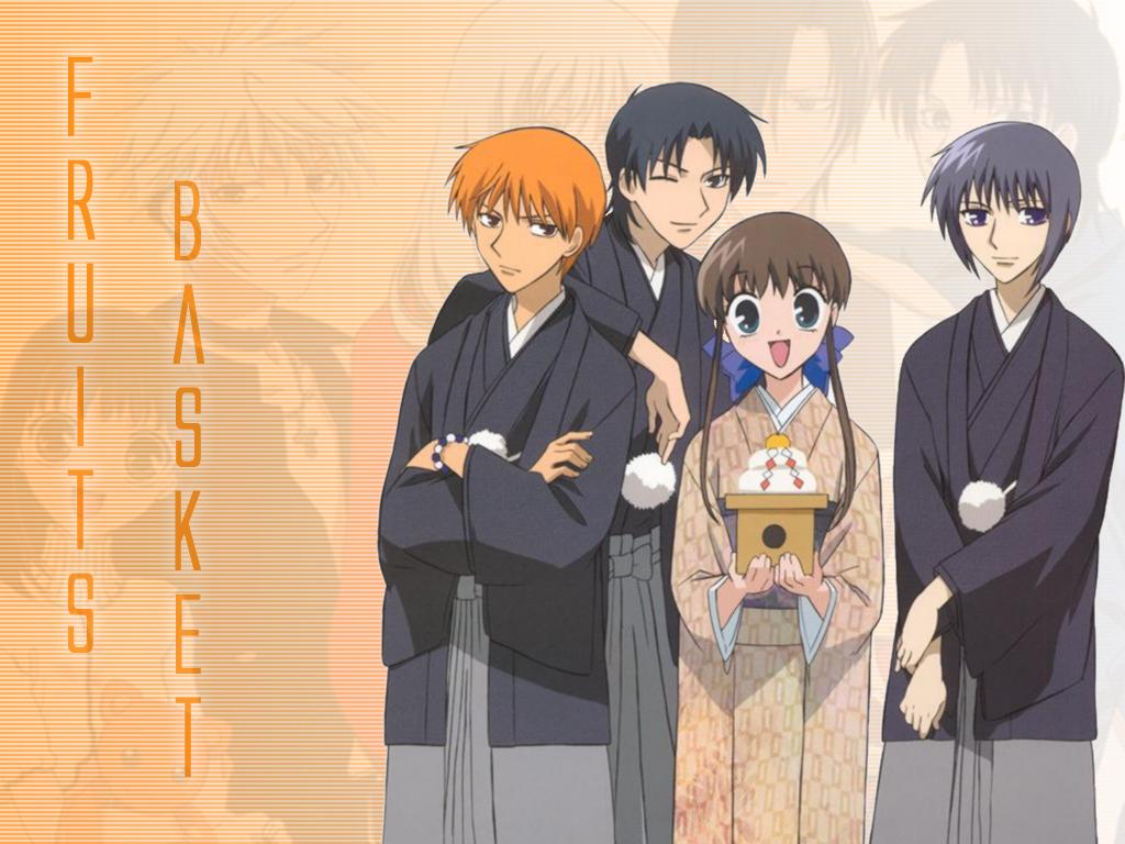 fruits basket wallpaper,cartoon,anime,black hair,illustration,animation