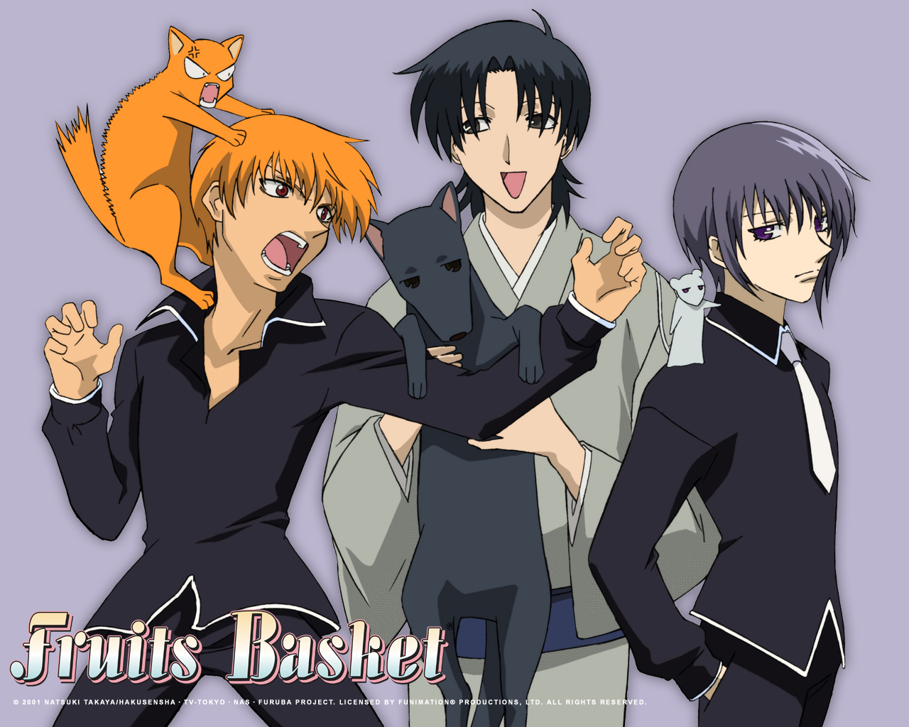 fruits basket wallpaper,cartoon,anime,black hair,team,artwork