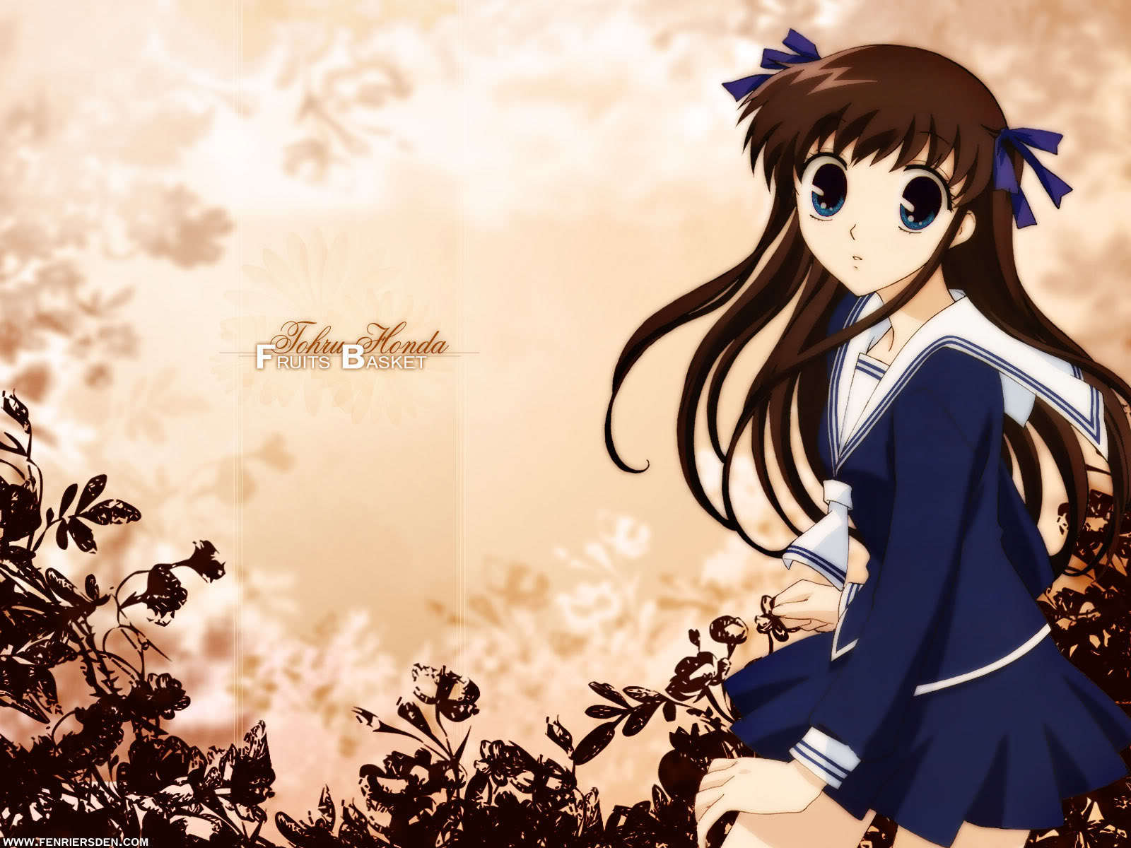 fruits basket wallpaper,cartoon,anime,cg artwork,sky,long hair