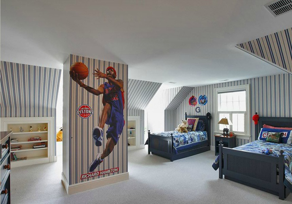 basketball wallpaper for bedroom,room,property,interior design,furniture,bed