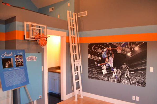 basketball wallpaper for bedroom,room,interior design,wall,ceiling,building