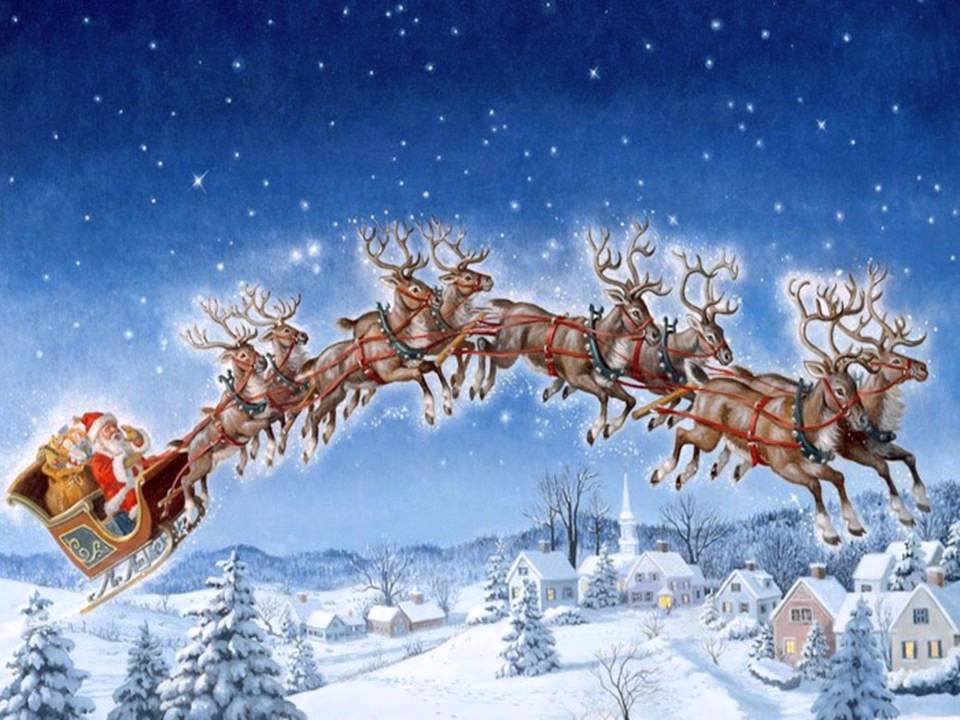 wallpaper noel,reindeer,santa claus,winter,christmas eve,fictional character