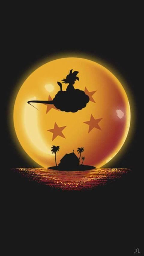 fondo de pantalla bola hd,naranja,cielo,ilustración,puesta de sol,personaje de ficción