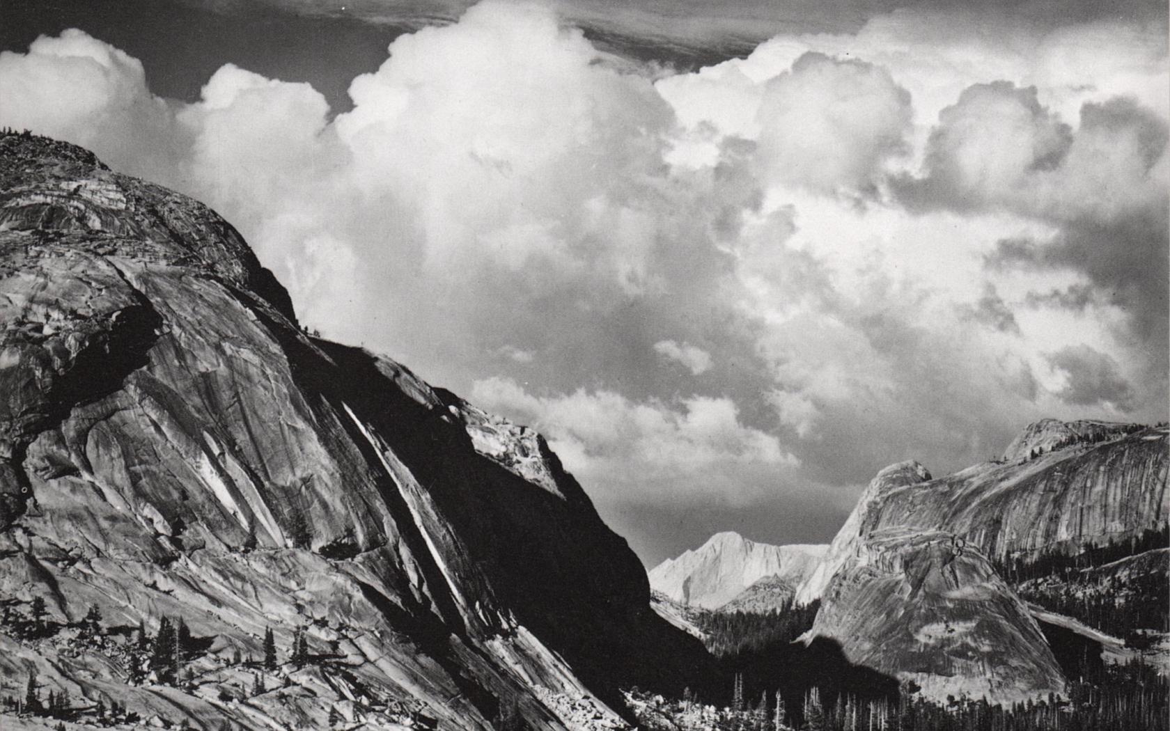 ansel adams fond d'écran,montagne,noir et blanc,ciel,chaîne de montagnes,photographie monochrome