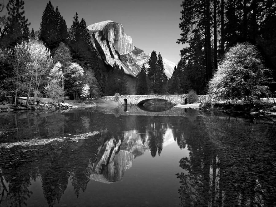 ansel adams wallpaper,natural landscape,nature,reflection,water,black and white