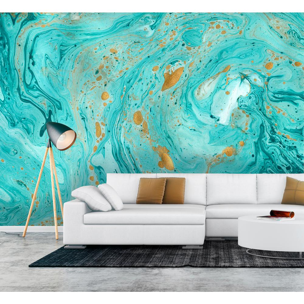 mural wallpaper designs,aqua,turquoise,modern art,teal,mural