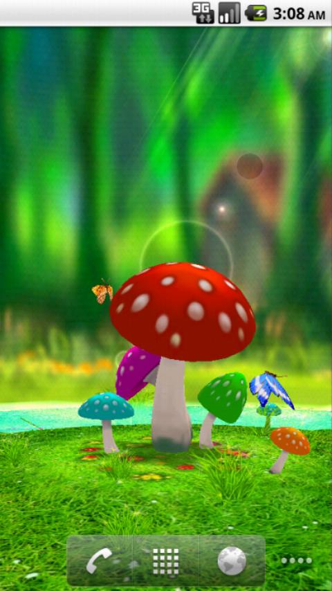 3d fungo giardino live wallpaper,fungo,natura,paesaggio naturale,cartone animato,agarico
