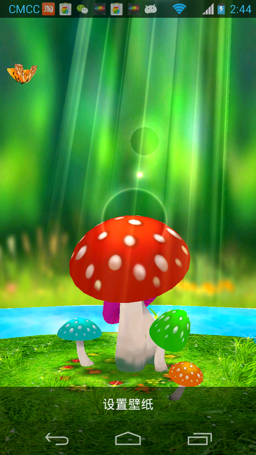 3d pilz garten live wallpaper,pilz,natürliche landschaft,grün,agaric,gras