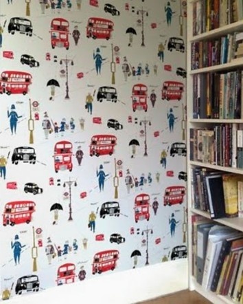 london wallpaper for bedrooms,shelf,wall,furniture,room,shelving