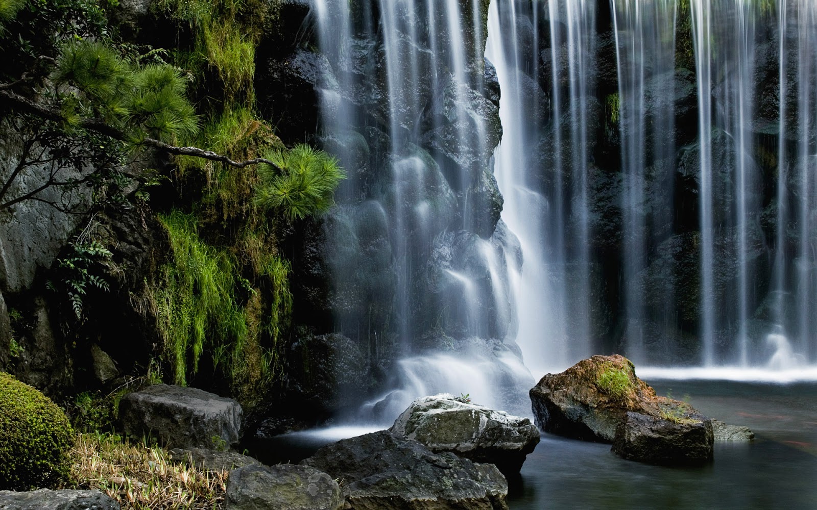 waterfall desktop wallpaper,waterfall,body of water,natural landscape,water resources,nature