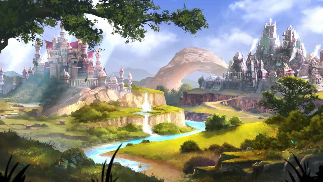 landscape desktop wallpaper,natural landscape,nature,strategy video game,theatrical scenery,watercolor paint