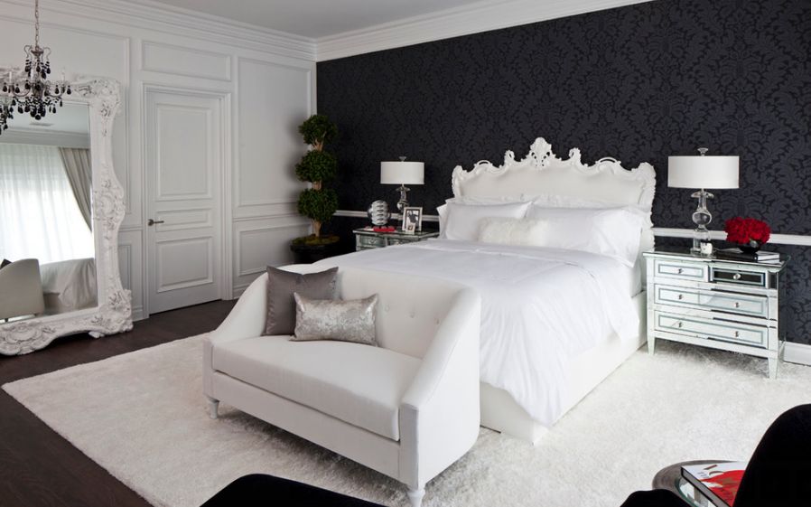 wallpaper behind bed,bedroom,furniture,room,bed,white