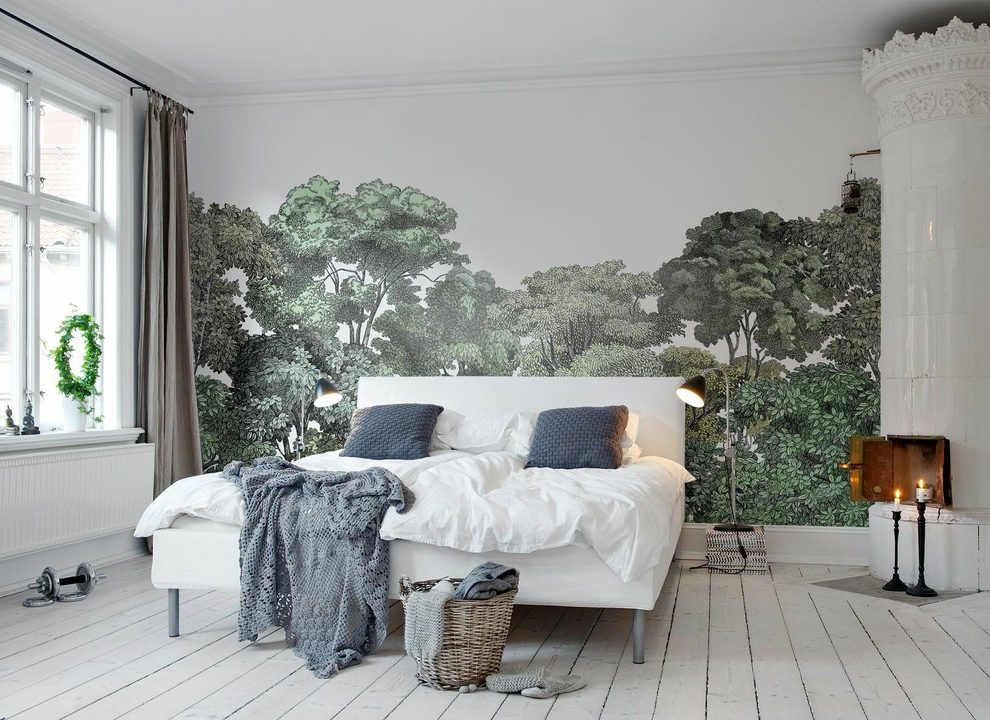 wallpaper behind bed,furniture,room,white,interior design,bedroom