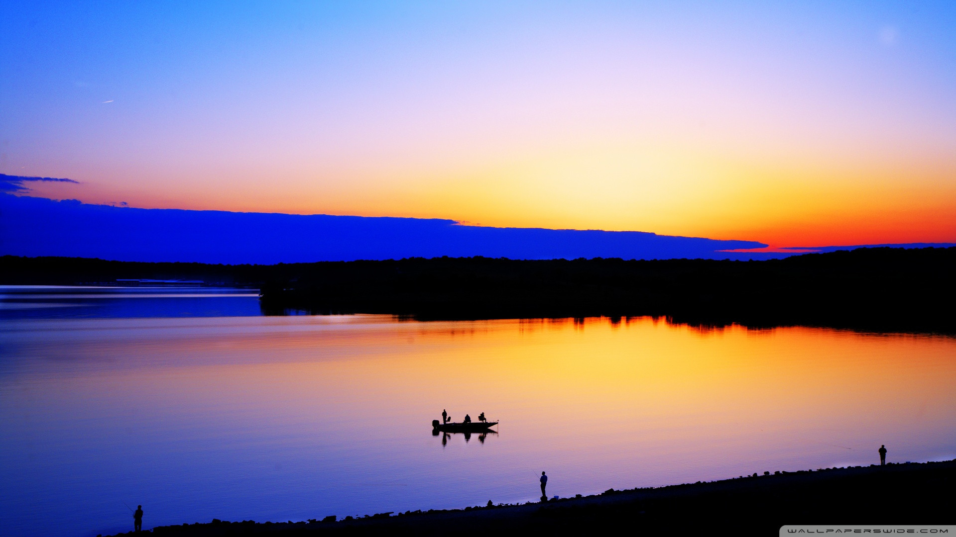 fishing desktop wallpaper,sky,afterglow,nature,horizon,sunset