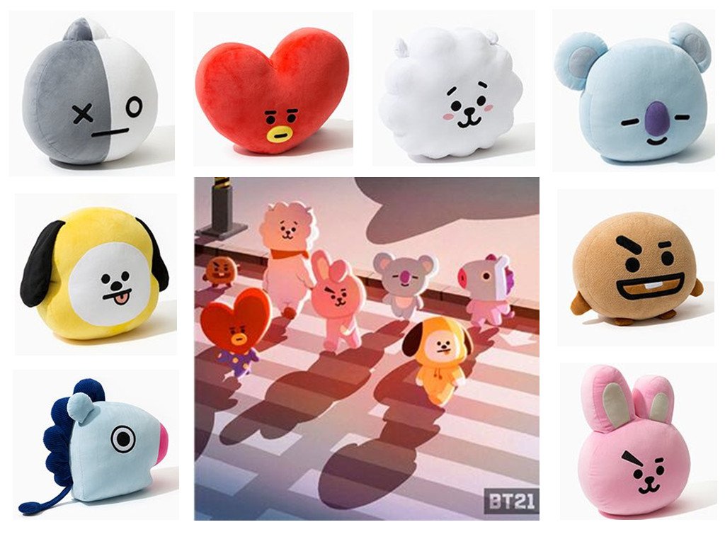 kpop group cartoon character plushies