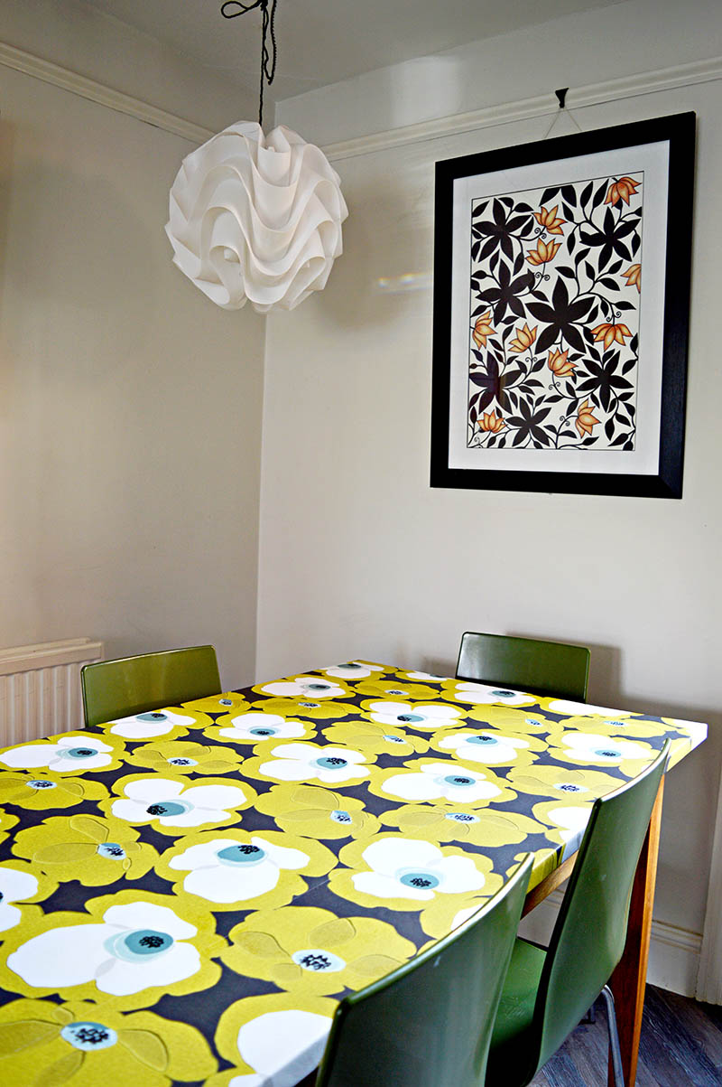 table top wallpaper,room,table,dining room,yellow,tablecloth