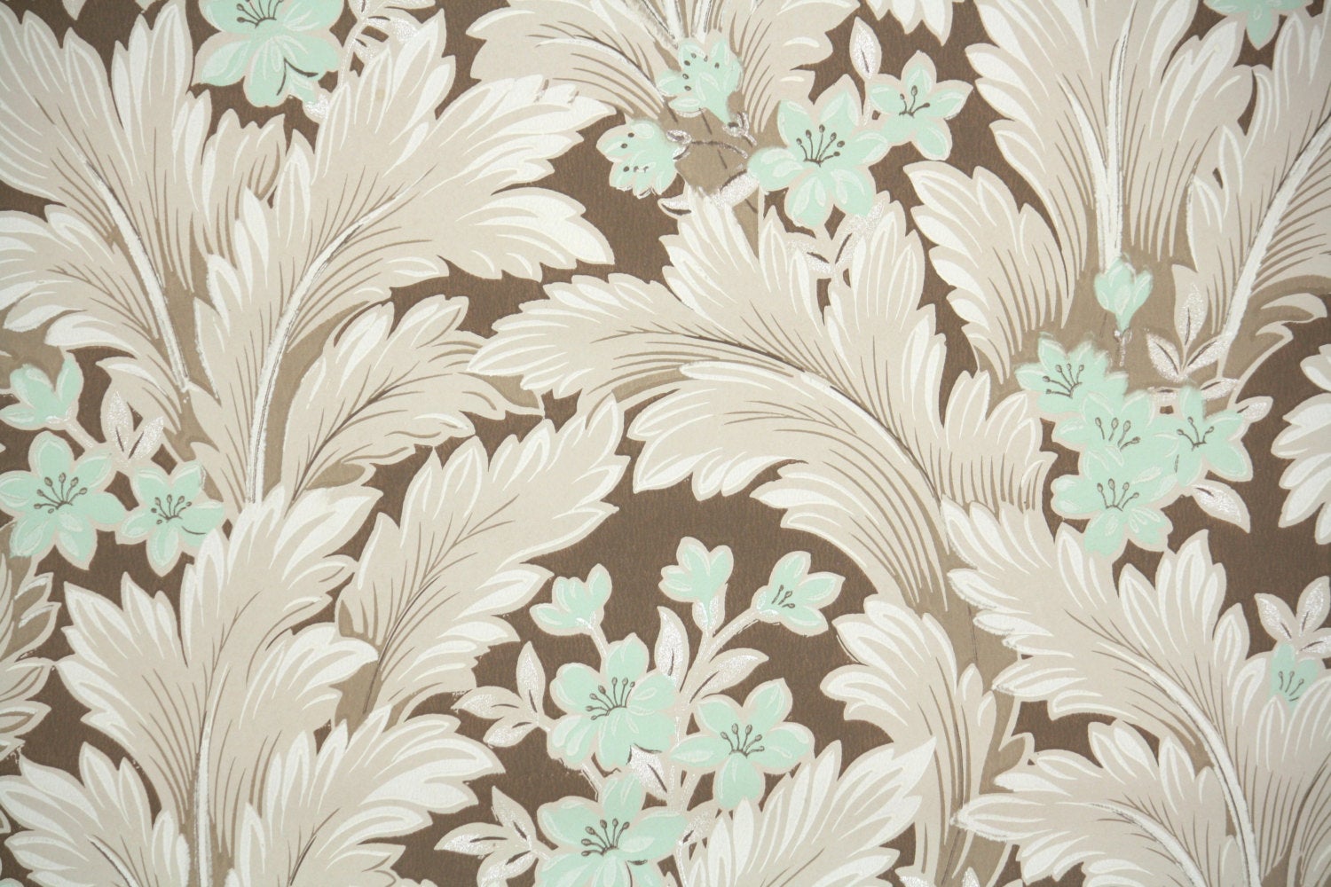 green vintage wallpaper,wallpaper,leaf,floral design,pattern,botany