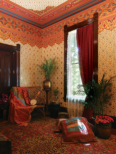 persian wallpaper,room,interior design,curtain,property,living room