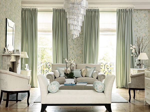eau de nil wallpaper,living room,furniture,room,curtain,interior design