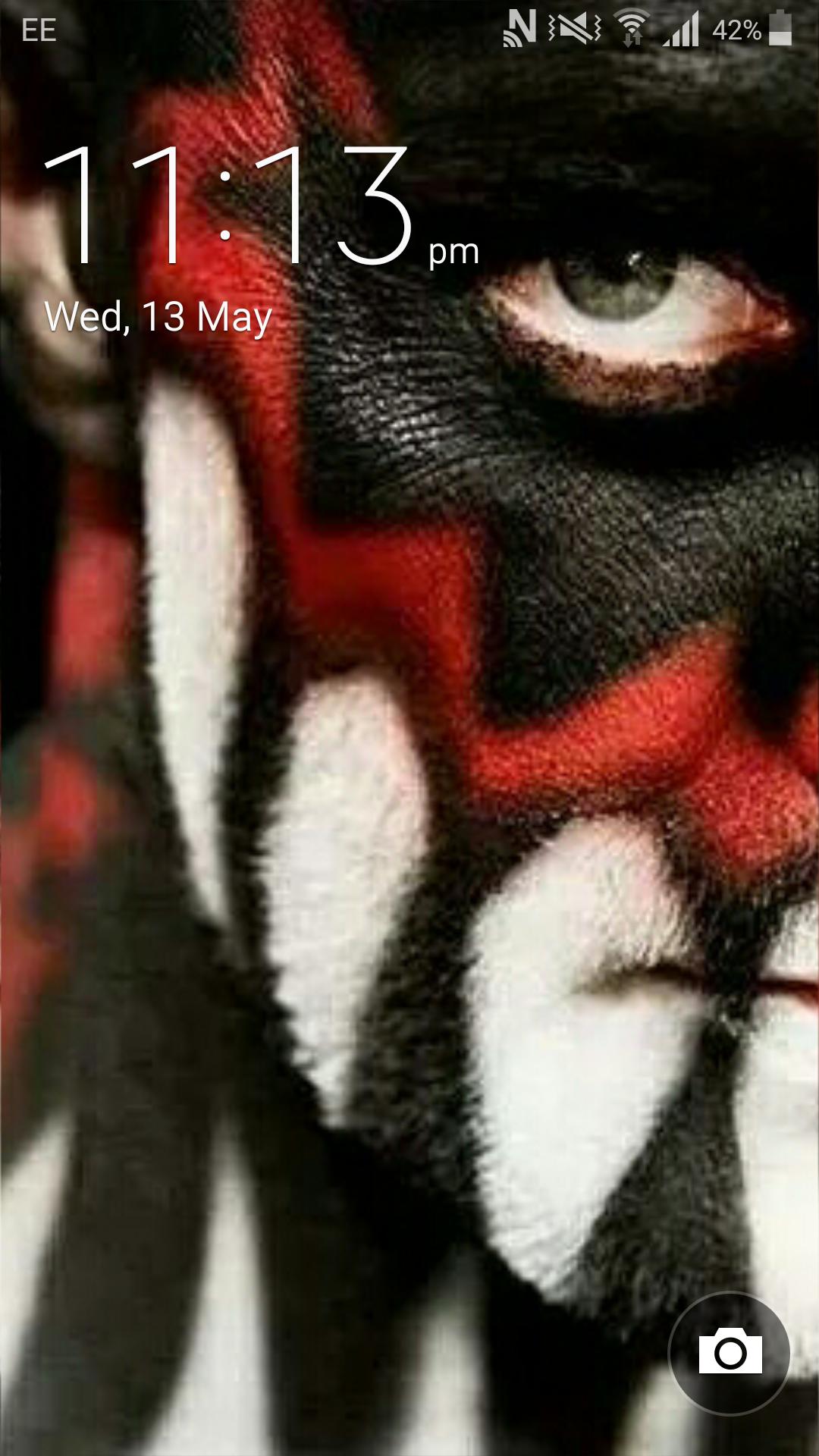 finn balor iphone wallpaper,nose,font,album cover,fictional character,fur