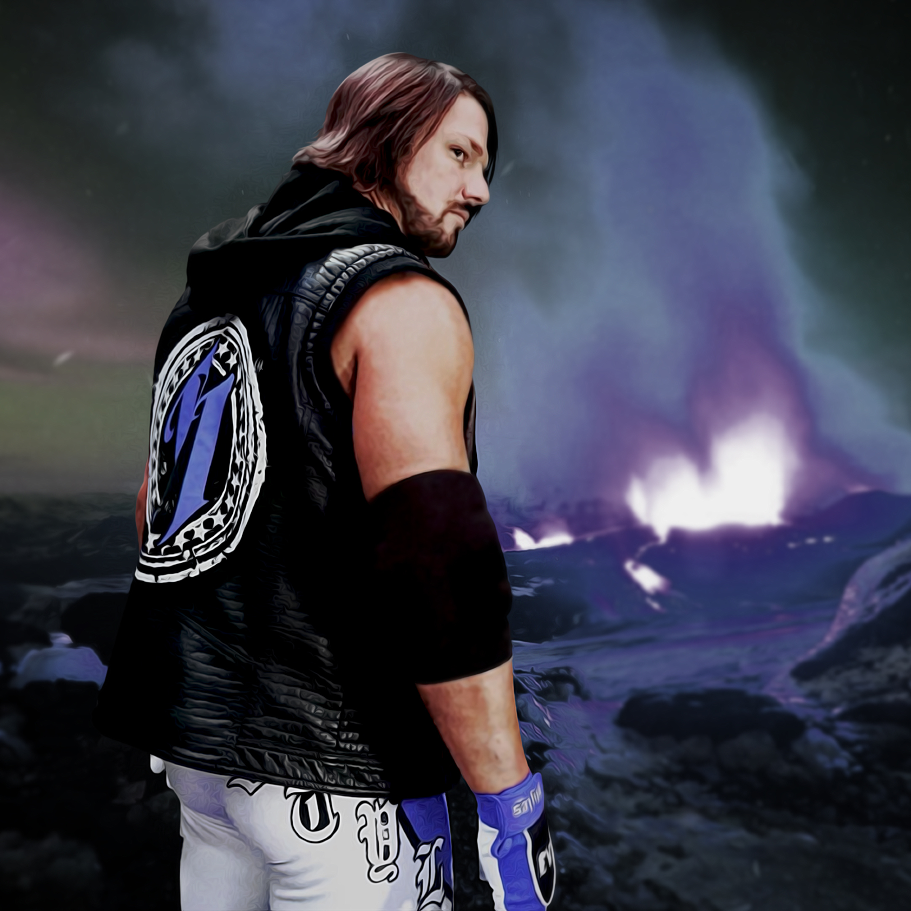 aj styles fondo de pantalla para iphone,fotografía,azul eléctrico,personaje de ficción