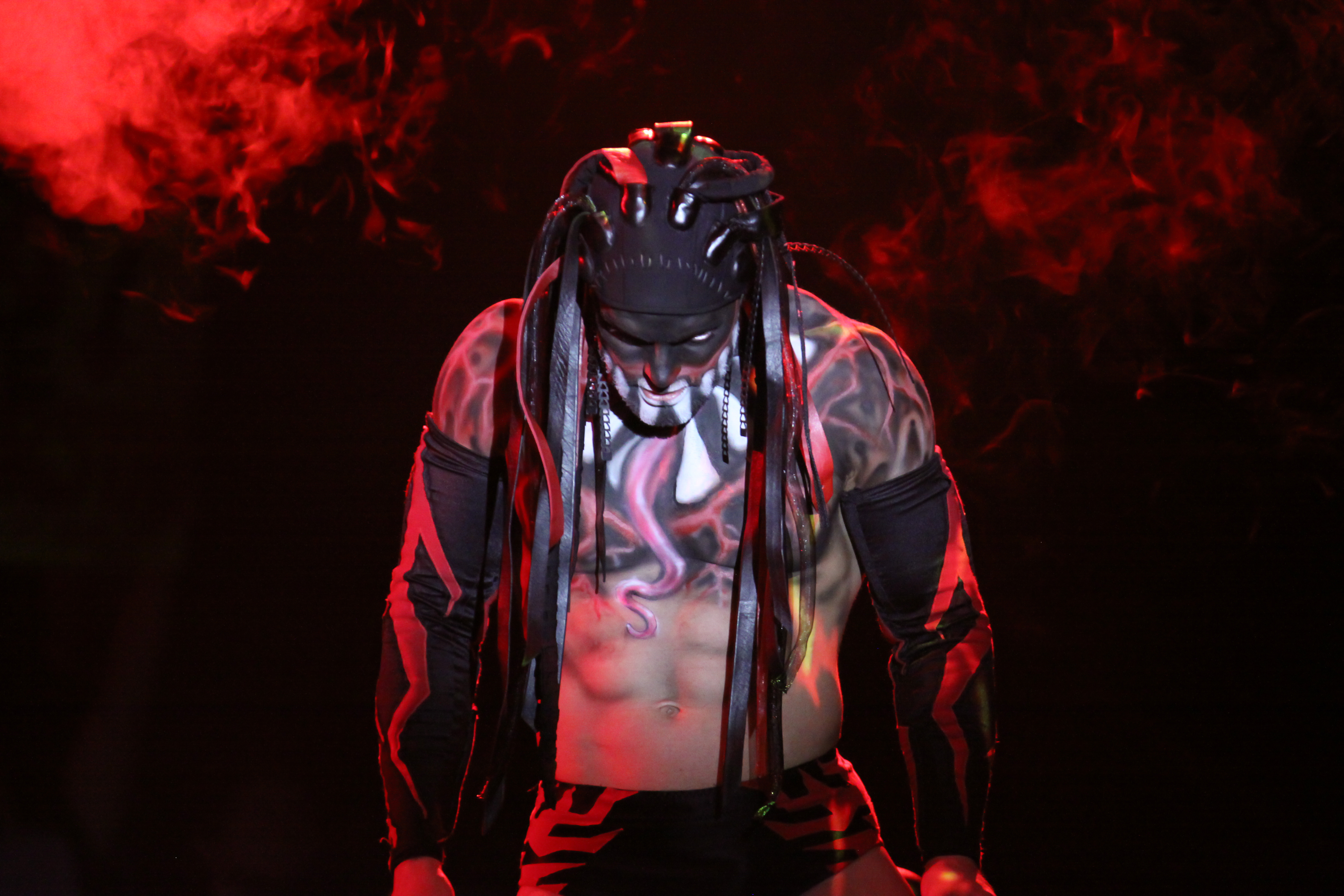 wwe 4k wallpaper,red,performance,stage,darkness,performing arts
