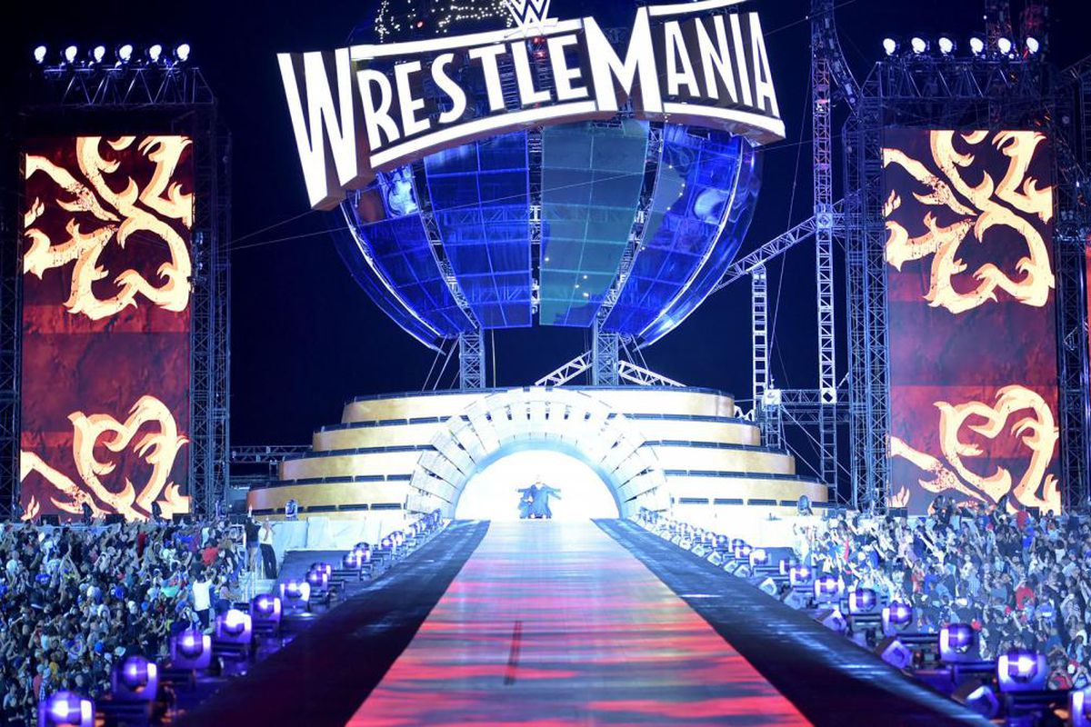 wwe wrestlemania wallpaper,stage,landmark,lighting,architecture,display device