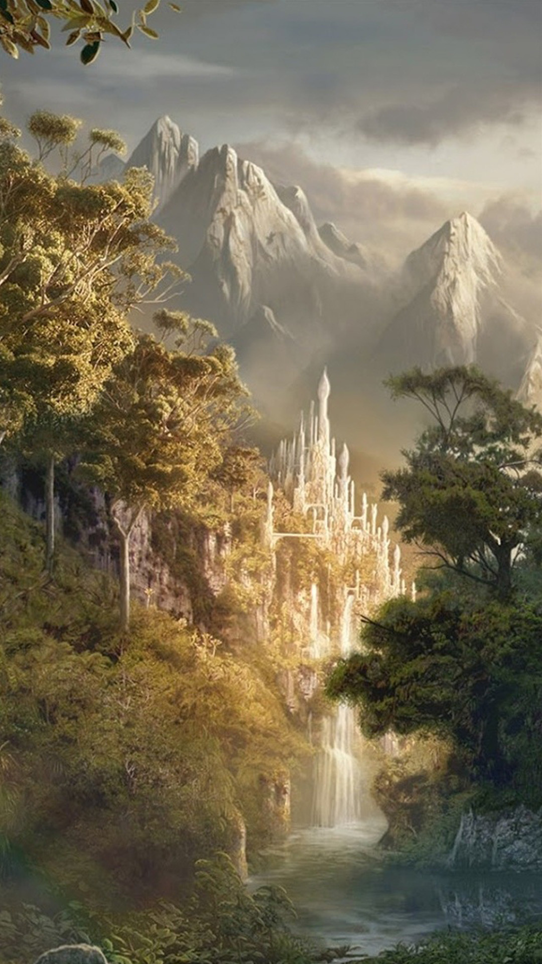 herr der ringe wallpaper telefon,natürliche landschaft,natur,himmel,wasserlauf,landschaft