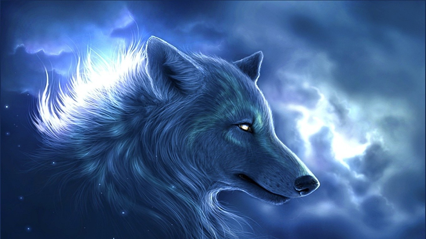 fantasía animal wallpaper,lobo,canis lupus tundrarum,fauna silvestre,hocico,cielo