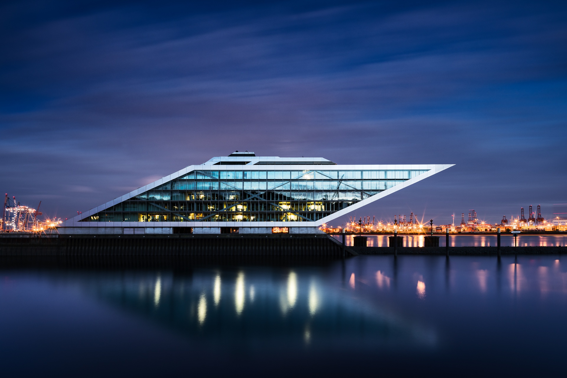 modern architecture wallpaper,architecture,sky,night,water,city