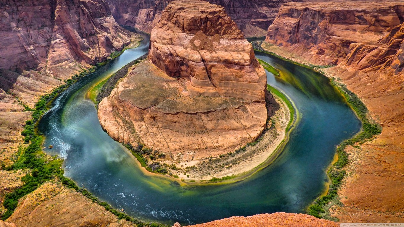 horseshoe wallpaper,natural landscape,nature,water resources,canyon,river