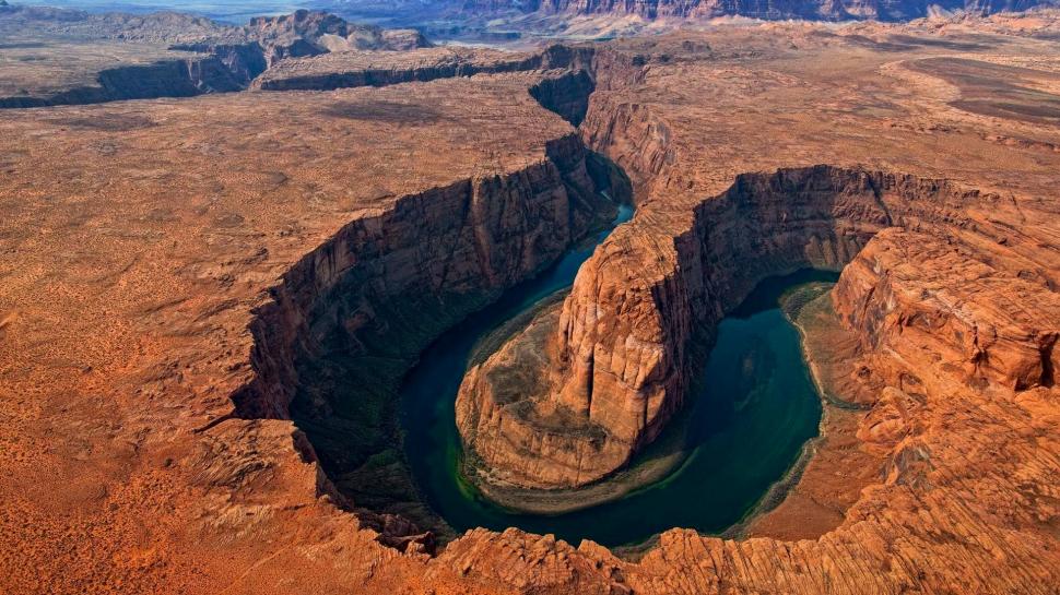 horseshoe wallpaper,natural landscape,formation,canyon,geology,rock