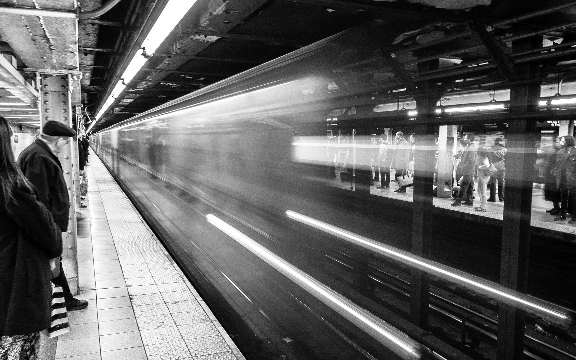 fond d'écran de métro,noir,noir et blanc,monochrome,gare,zone métropolitaine