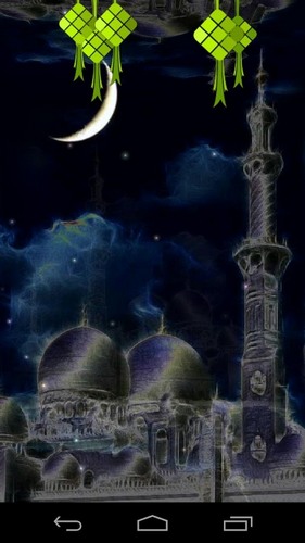 eid live wallpaper,mezquita,ilustración,oscuridad,lugar de adoración,cg artwork